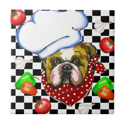 Bulldog Chef Tegeltje (Voorkant)
