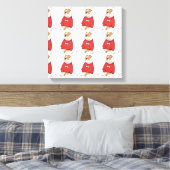 bulldog chillin in trui cartoon canvas afdruk (Insitu (Slaapkamer))