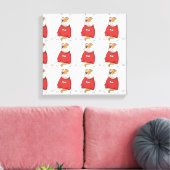 bulldog chillin in trui cartoon canvas afdruk (Insitu (Woonkamer))