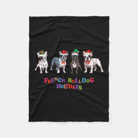 Bulldog Christmas2 Fleece Deken (Voorkant)