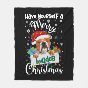 Bulldog Christmas Bulldog Xmas Gifts Bulldog Liefh Fleece Deken