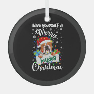 Bulldog Christmas Bulldog Xmas Gifts Bulldog Liefh Glas Ornament