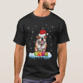 Bulldog Christmas Kerstman Hond Engels Bulldog C T-shirt (Voorkant)