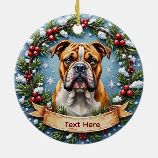 Bulldog Christmas Ornament (Achterkant)