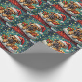Bulldog Christmas Santa Bag Adventure Cadeaupapier (Hoek)