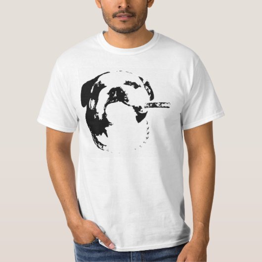 Bulldog Cigar Stencil T T-shirt (Voorkant)