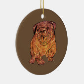 Bulldog Circle-Ornament Keramisch Ornament (Rechts)