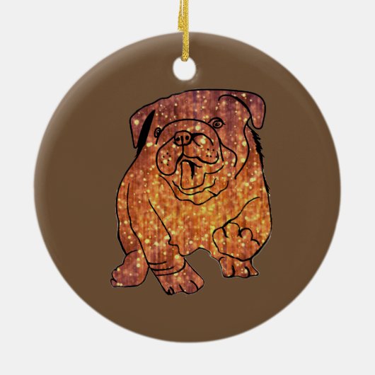 Bulldog Circle-Ornament Keramisch Ornament (Achterkant)
