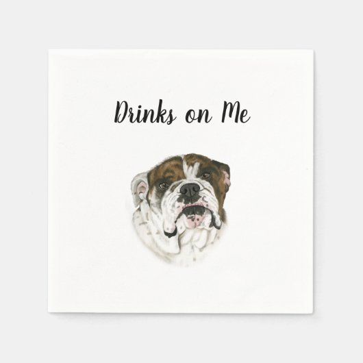 BullDog Cocktail Napkins Servet (Voorkant)