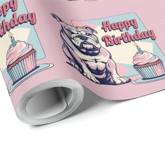 Bulldog Colorful Cadeaupapier (Rol Hoek)