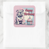 Bulldog Colorful Vierkante Sticker (Tas)
