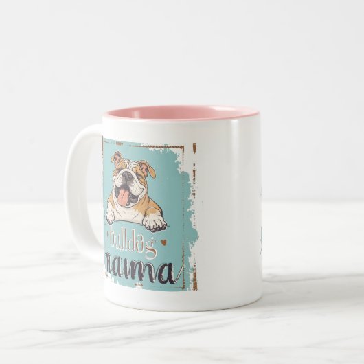Bulldog cup mug dog lover cup mug tweekleurige koffiemok (Voorkant links)
