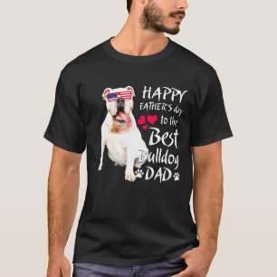 Bulldog Cute American Flag The Best Corgi Dad Ma T-shirt