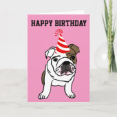 BULLDOG CUTE FUNNY BIRTHDAY KAART (Voorkant)