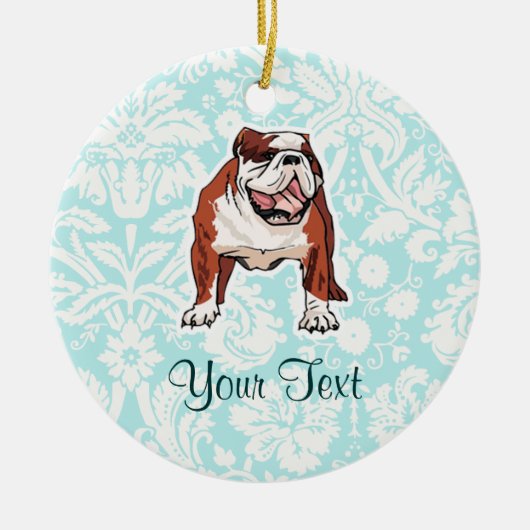 Bulldog; Cute Keramisch Ornament (Voorkant)