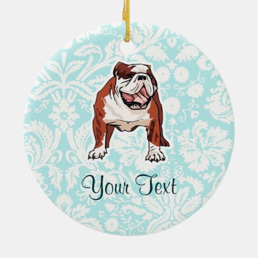 Bulldog; Cute Keramisch Ornament (Achterkant)