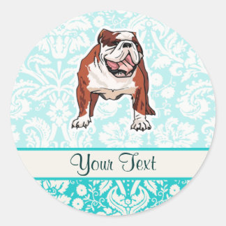 Bulldog; Cute Ronde Sticker