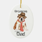 Bulldog Dad Ceramic Ornament (Voorkant)