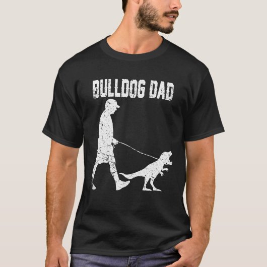 Bulldog Dad Trex Dinosaur Bulldog Man Kinder Dog O T-shirt (Voorkant)