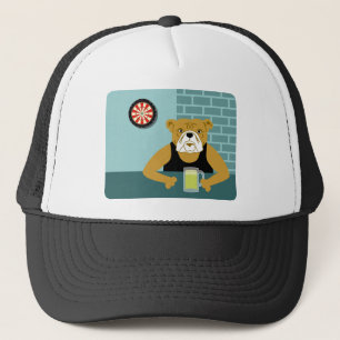 Bulldog Dartboard Beer Bar Trucker Pet