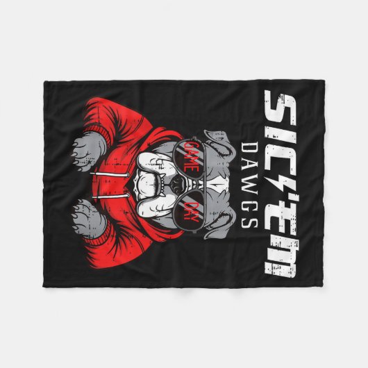 Bulldog Dawgs Women Kids Men Boys Girls Youth Teen Fleece Deken (Voorkant (Horizontaal))