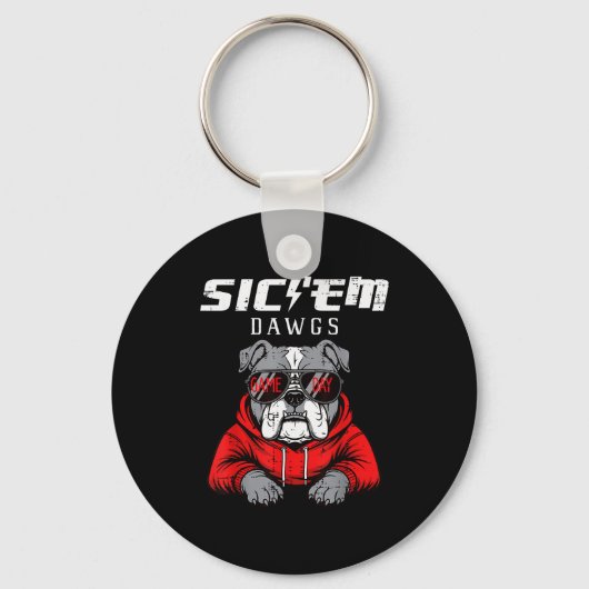 Bulldog Dawgs Women Kids Men Boys Girls Youth Teen Sleutelhanger (Voorkant)