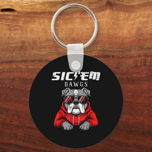 Bulldog Dawgs Women Kids Men Boys Girls Youth Teen Sleutelhanger (Voorkant)