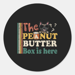 Bulldog De pindakaas doos is hier leuk Ronde Sticker