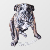 Bulldog Decal Bulldog Art Window Cling personalise (Vel)