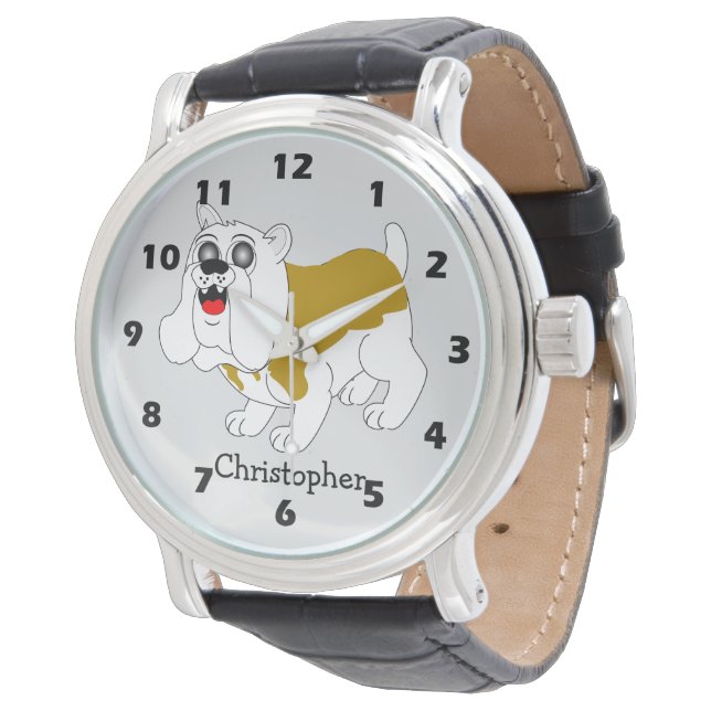 Bulldog Design Horloge (Gekanteld)