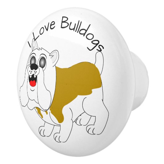 Bulldog Design Keramische Knop (Rechts)