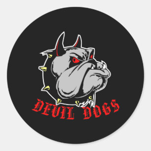 Bulldog Devil Dogs Black Ronde Sticker