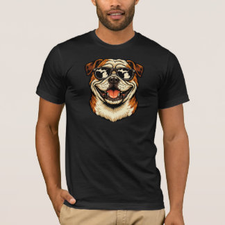 Bulldog die een zonnebril draagt t-shirt