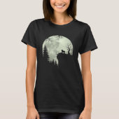 Bulldog Dog and Moon Howl in Forest Dog Halloween T-shirt (Voorkant)