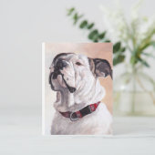 Bulldog Dog Art Briefkaart (Staand voorkant)