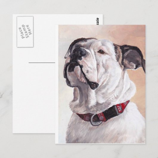 Bulldog Dog Art Briefkaart (Voorkant / Achterkant)