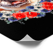 Bulldog Dog Bandana Amerikaanse vlag 4 juli Poster (Hoek)