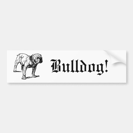 Bulldog Dog Business Bumpersticker (Voorkant)