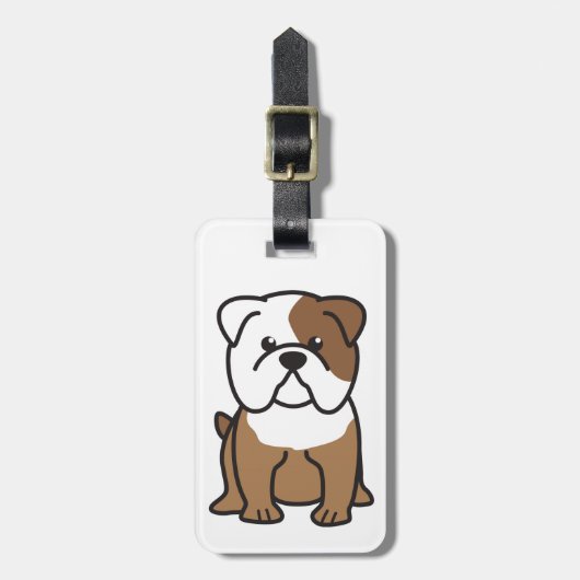 Bulldog Dog Cartoon Bagagelabel (Voorkant verticaal)