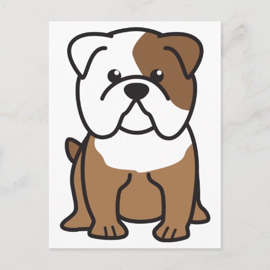 Bulldog Dog Cartoon Briefkaart (Voorkant)