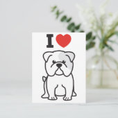 Bulldog Dog Cartoon Briefkaart (Staand voorkant)
