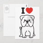 Bulldog Dog Cartoon Briefkaart (Voorkant / Achterkant)