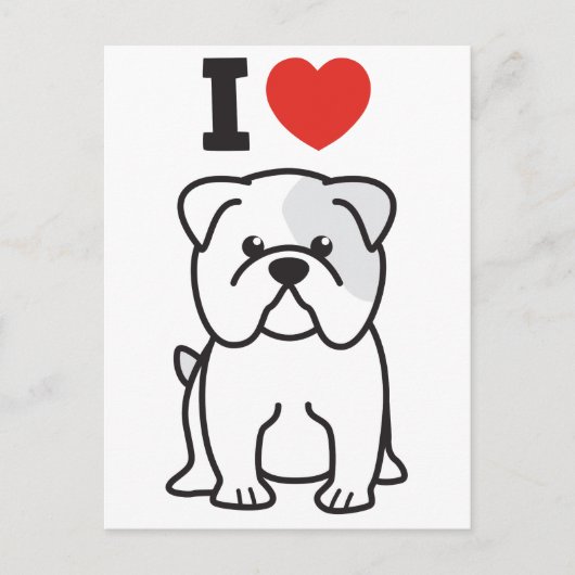 Bulldog Dog Cartoon Briefkaart (Voorkant)
