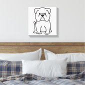 Bulldog Dog Cartoon Canvas Afdruk (Insitu (Slaapkamer))