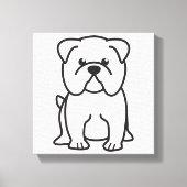 Bulldog Dog Cartoon Canvas Afdruk (Voorkant)