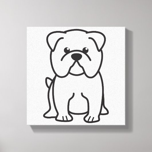 Bulldog Dog Cartoon Canvas Afdruk (Voorkant)