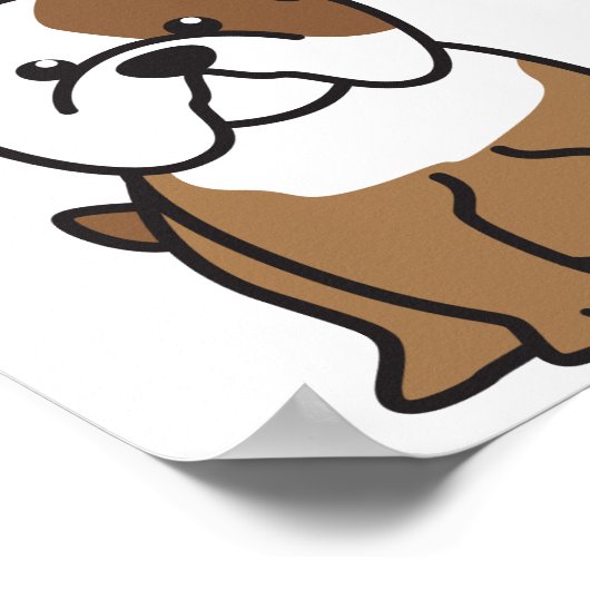 Bulldog Dog Cartoon Poster (Hoek)