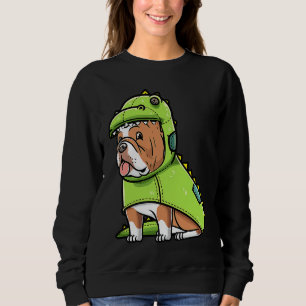 Bulldog Dog English Bulldog in Dinosaur Costume Trui