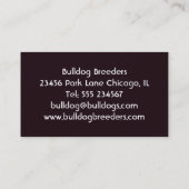 Bulldog Dog fokker en training Visitekaartje (Achterkant)