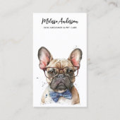 Bulldog Dog Groomer Cute Puppy Pet Sitter Visitekaartje (Voorkant)